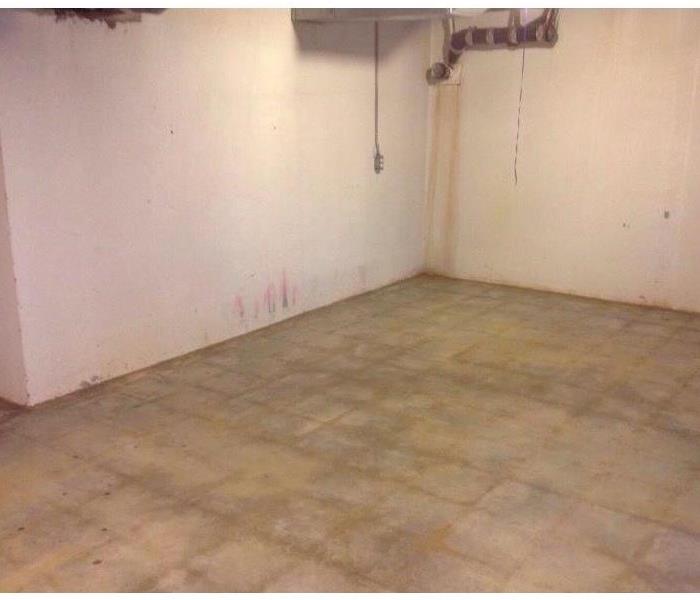 basement dry after water was extracted 