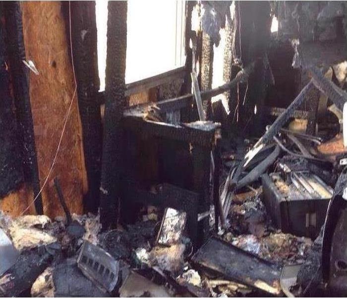 Fire damage in home